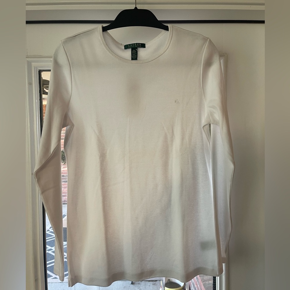 Lauren Ralph Lauren Women's Cream Long Sleeve Top